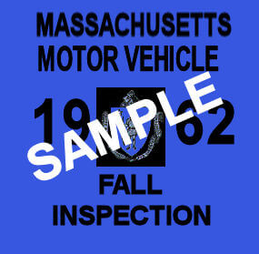 Modal Additional Images for 1962 Massachusetts FALL INSPECTION Sticker